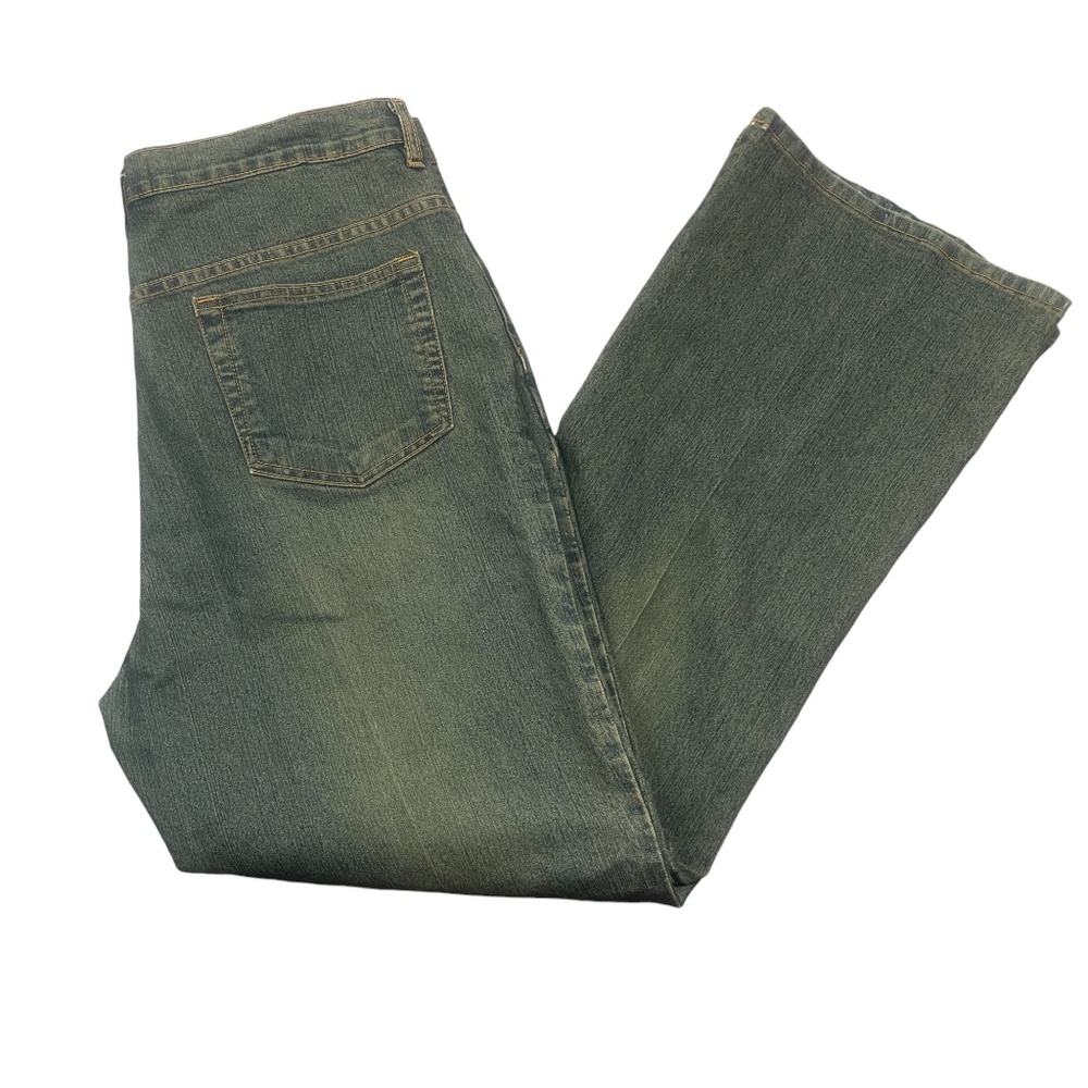 Solo 14 Vintage‎ Jeans Floral Printed legs Cotton Blend Straight Flare Zipper